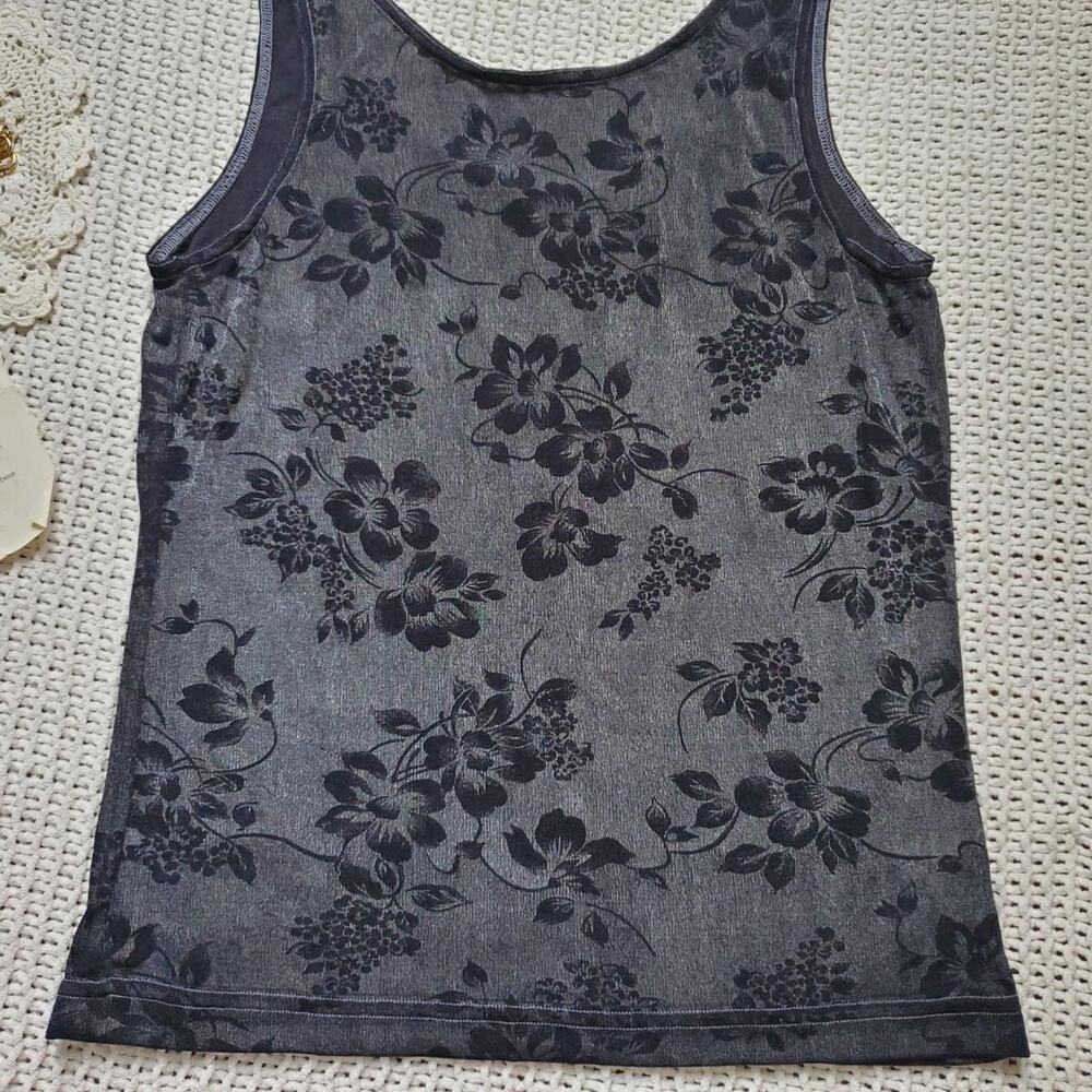 Y2k thin graphic flower sheer tank top - Picture 2 of 5